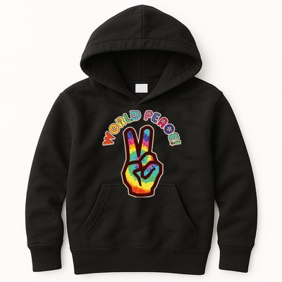 Hippy Tie Dye World Peace Kids Hoodie