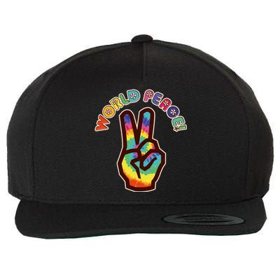 Hippy Tie Dye World Peace Wool Snapback Cap