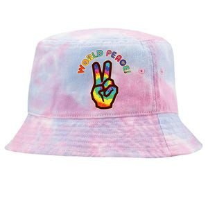 Hippy Tie Dye World Peace Tie-Dyed Bucket Hat