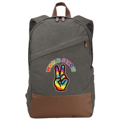 Hippy Tie Dye World Peace Cotton Canvas Backpack