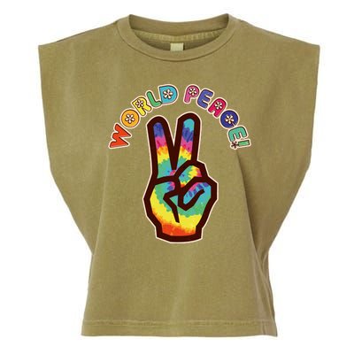 Hippy Tie Dye World Peace Garment-Dyed Women's Muscle Tee