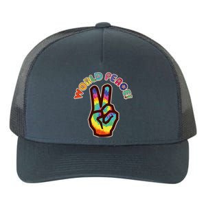 Hippy Tie Dye World Peace Yupoong Adult 5-Panel Trucker Hat