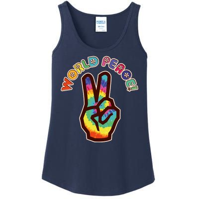 Hippy Tie Dye World Peace Ladies Essential Tank