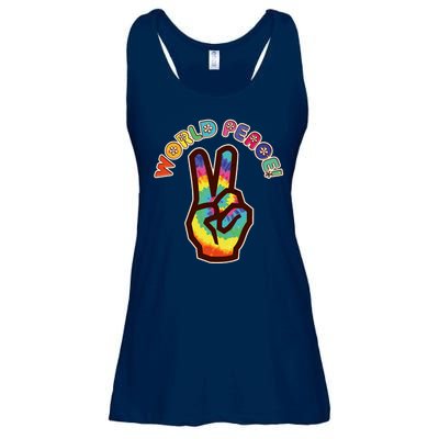 Hippy Tie Dye World Peace Ladies Essential Flowy Tank