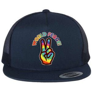 Hippy Tie Dye World Peace Flat Bill Trucker Hat