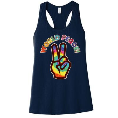 Hippy Tie Dye World Peace Women's Racerback Tank