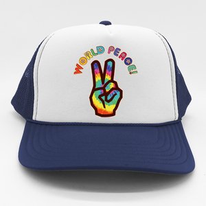 Hippy Tie Dye World Peace Trucker Hat