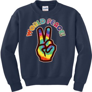 Hippy Tie Dye World Peace Kids Sweatshirt