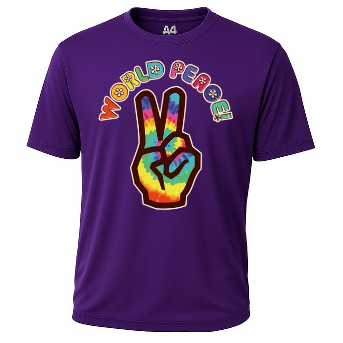 Hippy Tie Dye World Peace Cooling Performance Crew T-Shirt