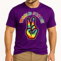 Hippy Tie Dye World Peace Cooling Performance Crew T-Shirt