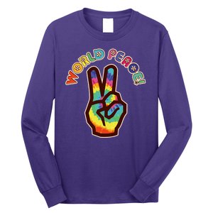 Hippy Tie Dye World Peace Long Sleeve Shirt