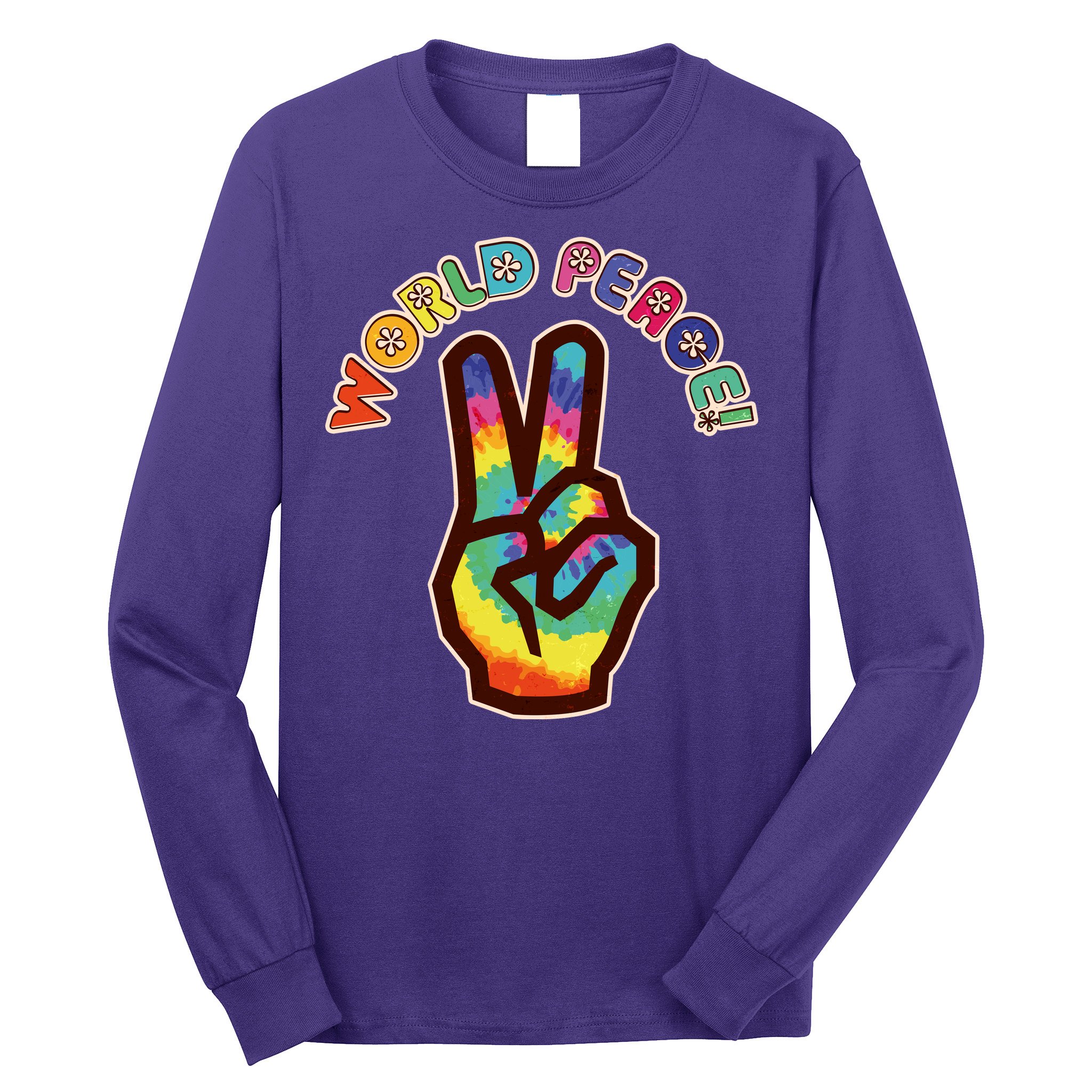 Hippy Tie Dye World Peace Long Sleeve Shirt