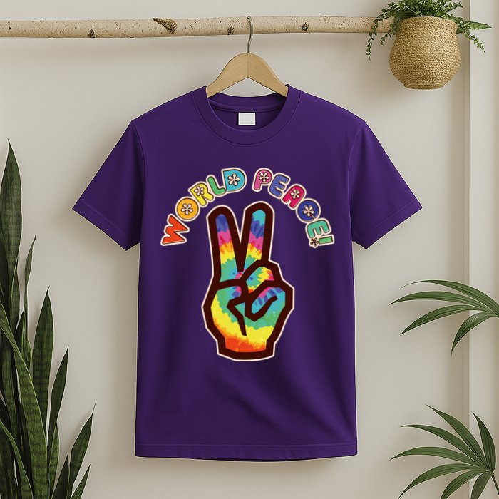 Hippy Tie Dye World Peace T-Shirt