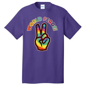 Hippy Tie Dye World Peace Tall T-Shirt