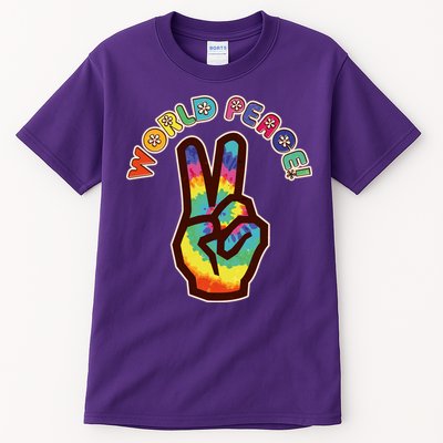 Hippy Tie Dye World Peace Tall T-Shirt