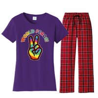 Hippy Tie Dye World Peace Women's Flannel Pajama Set