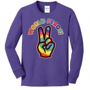 Hippy Tie Dye World Peace Kids Long Sleeve Shirt