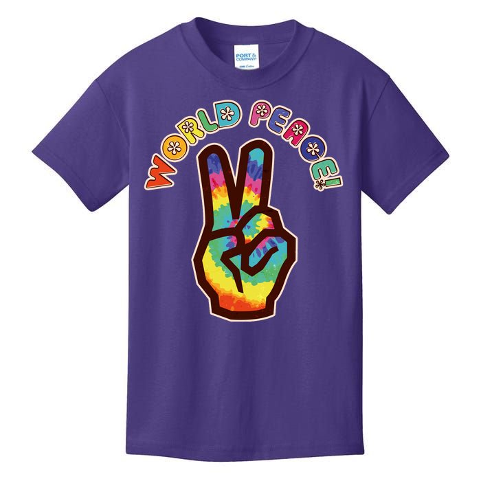 Hippy Tie Dye World Peace Kids T-Shirt