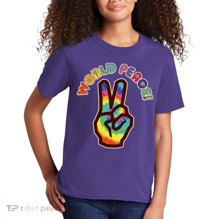 Hippy Tie Dye World Peace Kids T-Shirt