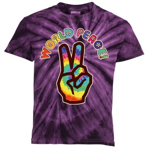 Hippy Tie Dye World Peace Kids Tie-Dye T-Shirt