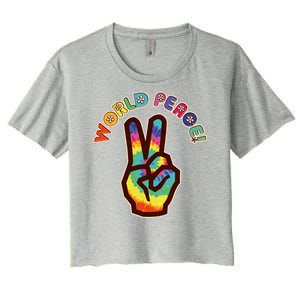 Hippy Tie Dye World Peace Women's Crop Top Tee