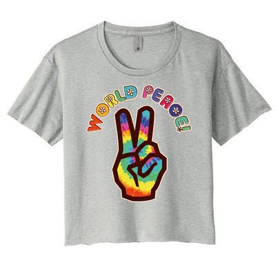 Hippy Tie Dye World Peace Women's Crop Top Tee