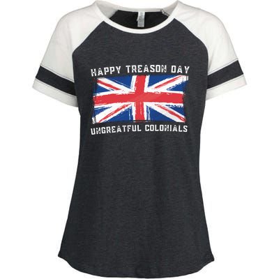 Happy Treason Day Ungrateful Colonials Enza Ladies Jersey Colorblock Tee