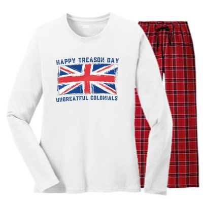 Happy Treason Day Ungrateful Colonials Women's Long Sleeve Flannel Pajama Set 