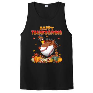 Happy Thanksgiving Dabbing Turkey And Baseball Ball Meaningful Gift PosiCharge Competitor Tank