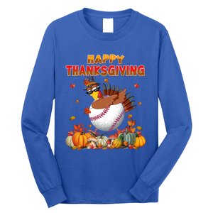 Happy Thanksgiving Dabbing Turkey And Baseball Ball Meaningful Gift Long Sleeve Shirt