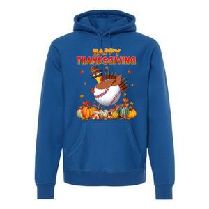 Happy Thanksgiving Dabbing Turkey And Baseball Ball Meaningful Gift Premium Hoodie