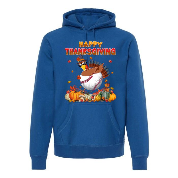 Happy Thanksgiving Dabbing Turkey And Baseball Ball Meaningful Gift Premium Hoodie