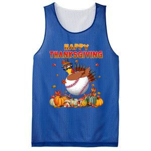 Happy Thanksgiving Dabbing Turkey And Baseball Ball Meaningful Gift Mesh Reversible Basketball Jersey Tank