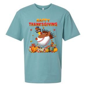 Happy Thanksgiving Dabbing Turkey And Baseball Ball Meaningful Gift Sueded Cloud Jersey T-Shirt