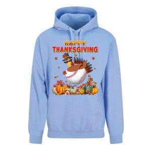 Happy Thanksgiving Dabbing Turkey And Baseball Ball Meaningful Gift Unisex Surf Hoodie