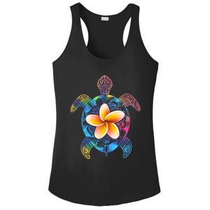 Hawaiian Tie Dye Sea Turtle Ladies PosiCharge Competitor Racerback Tank