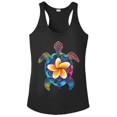 Hawaiian Tie Dye Sea Turtle Ladies PosiCharge Competitor Racerback Tank
