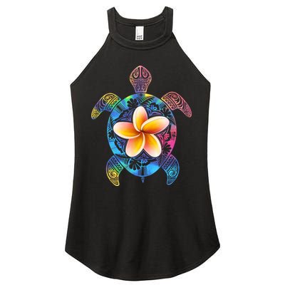 Hawaiian Tie Dye Sea Turtle Women's Perfect Tri Rocker Tank