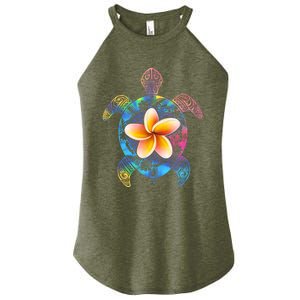 Hawaiian Tie Dye Sea Turtle Women's Perfect Tri Rocker Tank