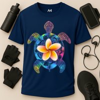Hawaiian Tie Dye Sea Turtle Cooling Performance Crew T-Shirt