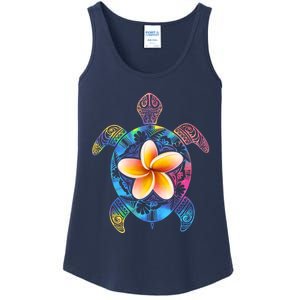 Hawaiian Tie Dye Sea Turtle Ladies Essential Tank