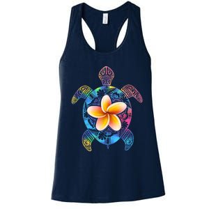 Hawaiian Tie Dye Sea Turtle Women's Racerback Tank