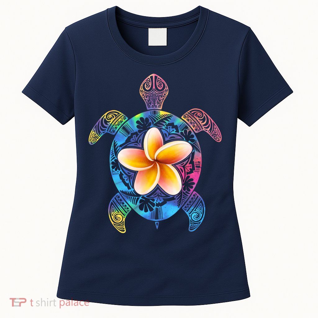Hawaiian Tie Dye Sea Turtle Womens T-Shirt