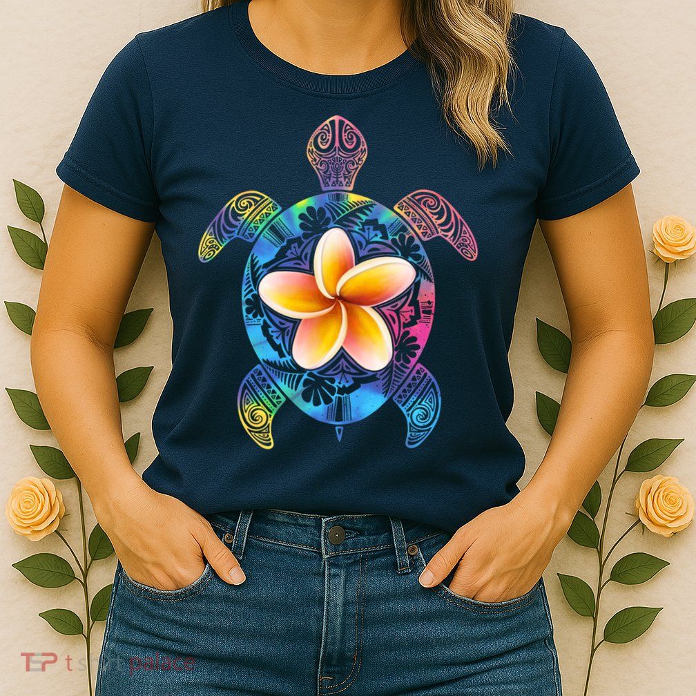 Hawaiian Tie Dye Sea Turtle Womens T-Shirt
