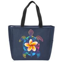 Hawaiian Tie Dye Sea Turtle Zip Tote Bag