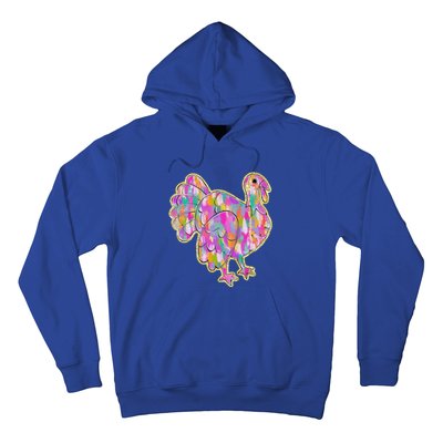 Happy Thanksgiving Day Colorful Turkey Funny Gift Hoodie