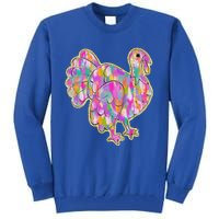 Happy Thanksgiving Day Colorful Turkey Funny Gift Tall Sweatshirt