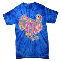 Happy Thanksgiving Day Colorful Turkey Funny Gift Tie-Dye T-Shirt