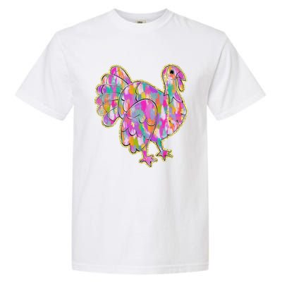 Happy Thanksgiving Day Colorful Turkey Funny Gift Garment-Dyed Heavyweight T-Shirt