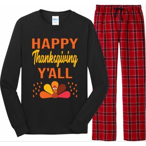 Happy Thanksgiving Day YaLl Cute Holiday Party Turkey Gift Long Sleeve Pajama Set